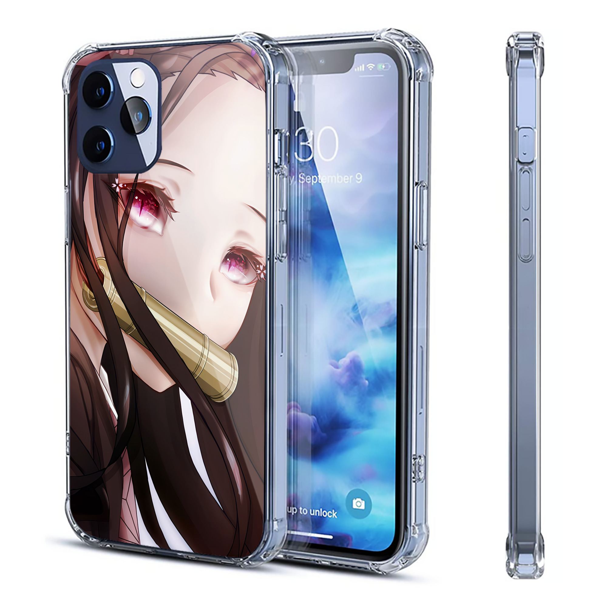 （画像用） 鬼滅の刃（きめつのやいば）竈門 禰󠄀豆子／かまど ねずこ Kamado Nezuko 【iPhone 12シリーズ対応】透明スマホケース（クリアソフトケース）
